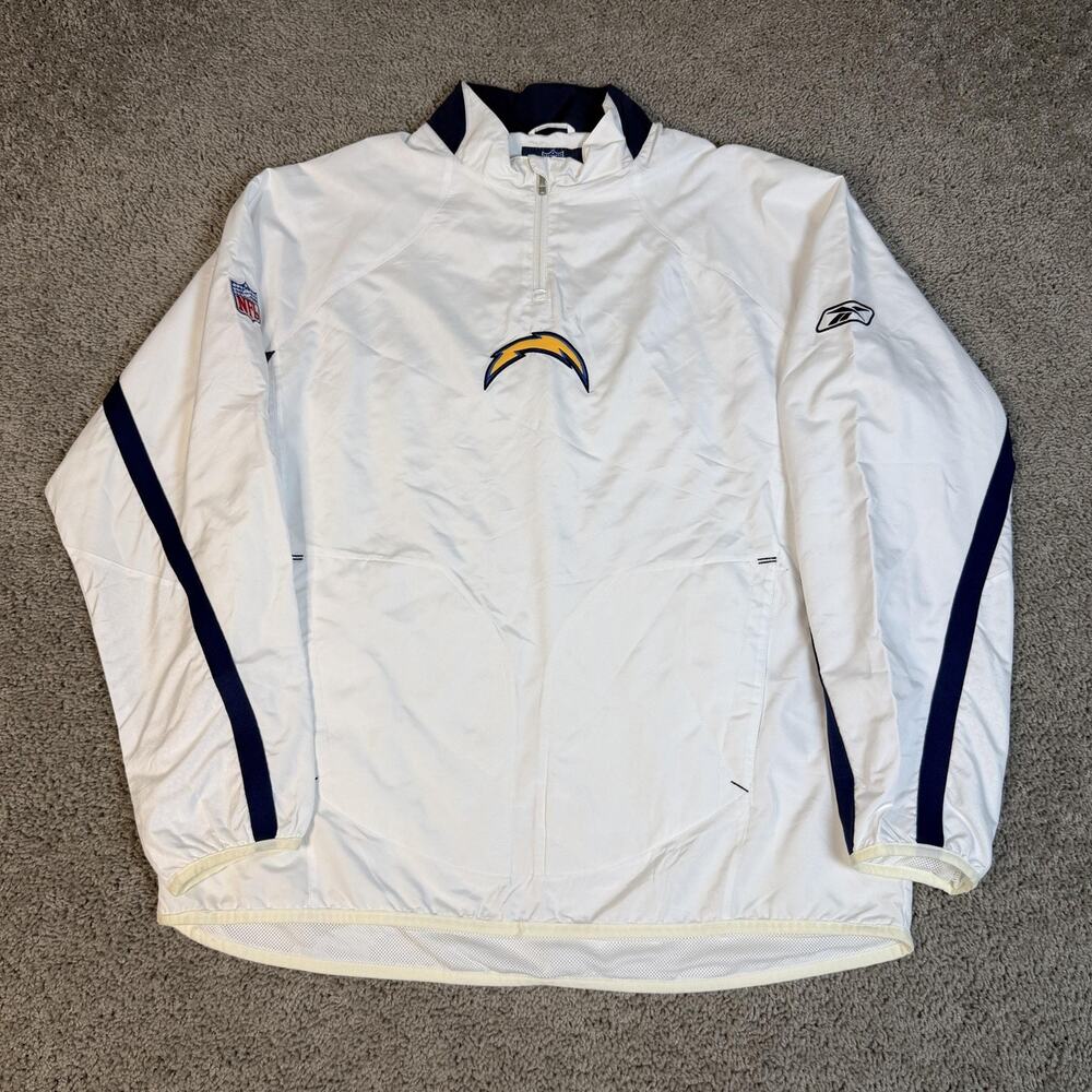San Diego Chargers Jacket Mens Large White NFL Football Reebok Authentic